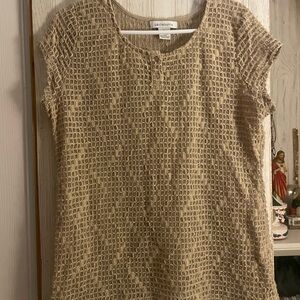 Liz Claiborne Textured Beige Blouse